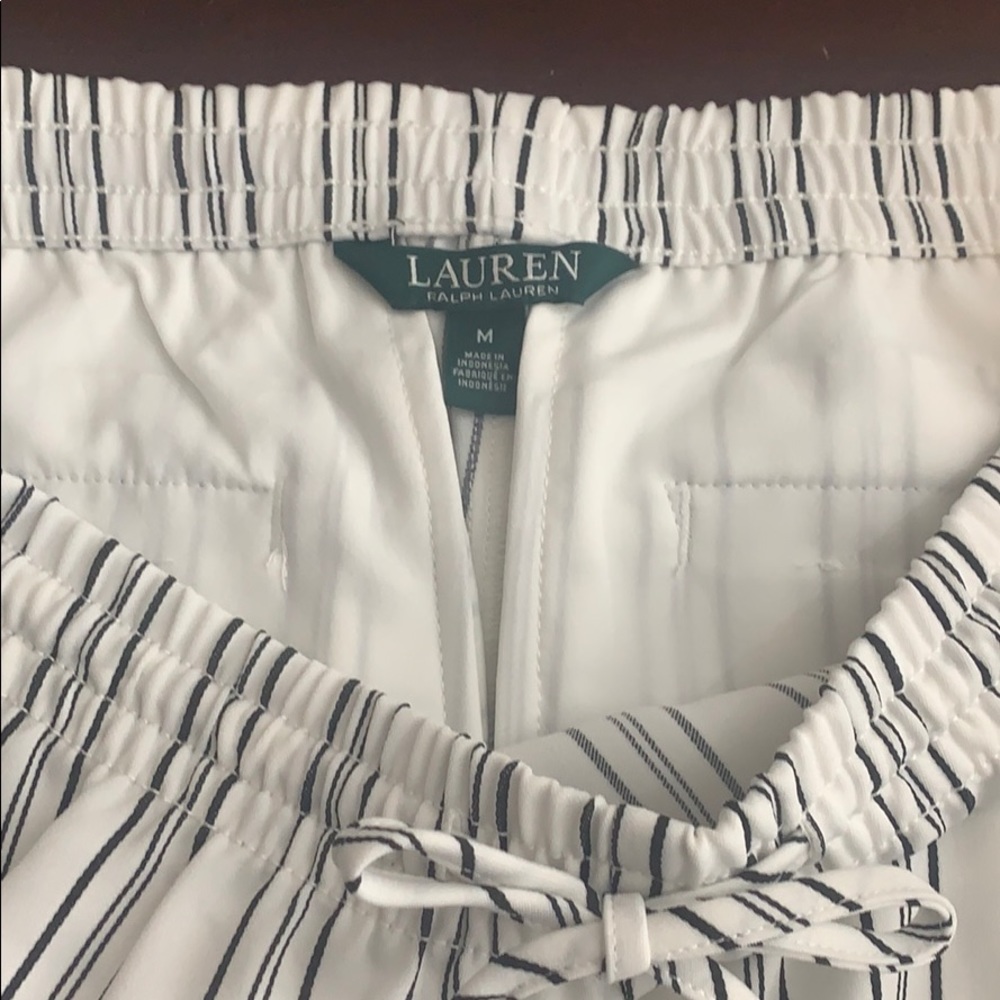 Lauren Ralph Lauren striped Straight leg drawstring straight leg pants size M - Picture 6 of 8